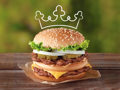 Burger King brings back the Big King Burger. The Big King has two all-beef patties, lettuce, onions and signature King Sauce, all in a three-layer sesame seed bun.